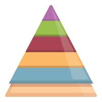 colorido vector de dibujos animados de icono de pirámide montessori. juguete de madera