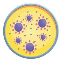 icono de laboratorio de placas de Petri, estilo de dibujos animados vector
