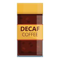 Jar decaf coffee icon, cartoon style vector