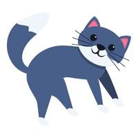 Playful cat icon, cartoon style vector