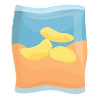 Crab chips icon cartoon vector. Lobster snack vector