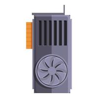 Computer gpu card icon, cartoon style vector