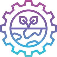 gear ecology world save function - gradient icon vector