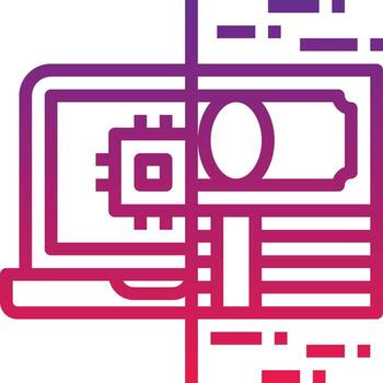 finance transfer ai artificial intelligence - gradient icon vector