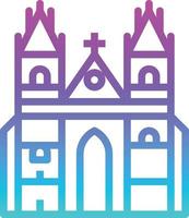 prague europe landmark church building - gradient icon vector
