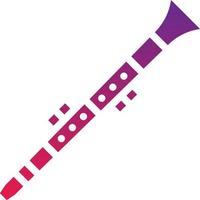 instrumento musical de música de clarinete - icono de gradiente sólido vector