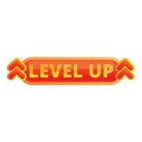 Level up button interface icon, cartoon style vector