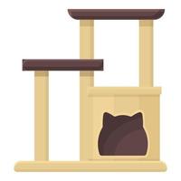 Modern cat house icon cartoon vector. Pet shop vector