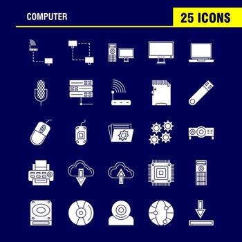 Mobile App Solid Glyph Icons Set For Infographics Mobile UXUI Kit And Print Design Include Microphone Mic Recording Media Share Connectivity Button User Eps 10 Vector