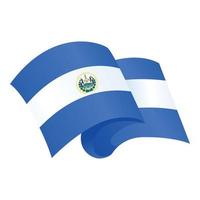 El Salvador ribbon icon cartoon vector. Flag day vector
