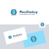 Globe vector logotype with business card template Elegant corporate identity Vector