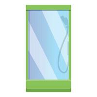 Shower stall icon, cartoon style vector