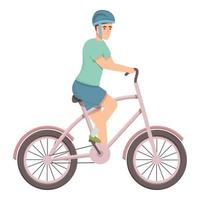 vector de dibujos animados de icono de corredor de maratón de bicicleta. Carrera de bicicletas