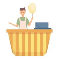 Cotton candy market icon cartoon vector. Food cart vector