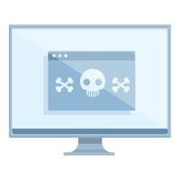 Pc virus attack icon, cartoon style vector