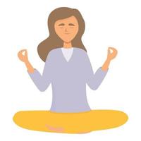 Meditation exercise icon cartoon vector. Woman yoga vector