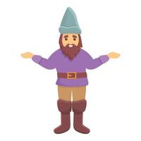 Garden dwarf icon, cartoon style vector