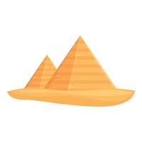 Old sand pyramid icon cartoon vector. Ancient desert vector