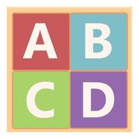 Abcd game icon cartoon vector. Font baby vector