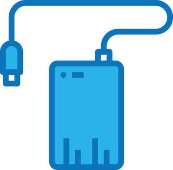 harddisk external disk computer accessory - blue icon vector