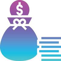 money bag coin profit saving - gradient solid icon vector