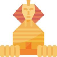 gran esfinge egipto hito esfinge antigua - icono plano vector