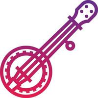 instrumento musical de música de banjo - icono de degradado vector