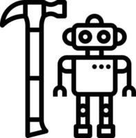 invention robot hammer creative - outline icon vector