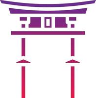 torii gate japan landmark temple gate - solid gradient icon vector