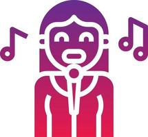 singer music musical instrument avatar - solid gradient icon vector