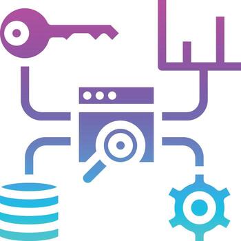 tools optimization development website seo - solid gradient icon vector