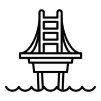 Modern bridge icon, outline style vector