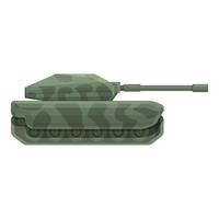 Camouflage battle tank icon cartoon vector. Military army vector