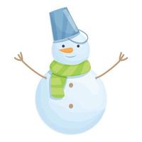 vector de dibujos animados de icono de hombre de nieve de jardín. lindo hombre de navidad