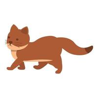 Walking weasel icon cartoon vector. Ermine animal vector