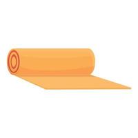 Roll yoga mat icon, cartoon style vector