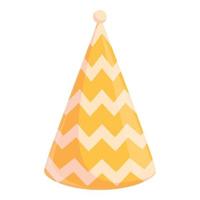 Party hat with zigzags icon, cartoon style vector