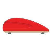 Red car roof box icon, cartoon style vector