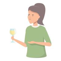 vector de dibujos animados de icono de sommelier joven. coctel de vino