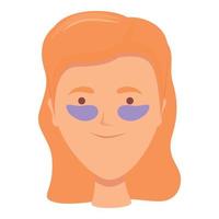 chica sonriente icono de parche en el ojo vector de dibujos animados. gel facial