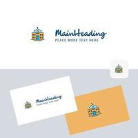 Hotel vector logotype with business card template Elegant corporate identity Vector