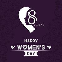 8 March logo vector design with international womens day background