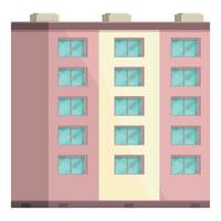 vector de dibujos animados de iconos de varios pisos en miniatura. edificio alto