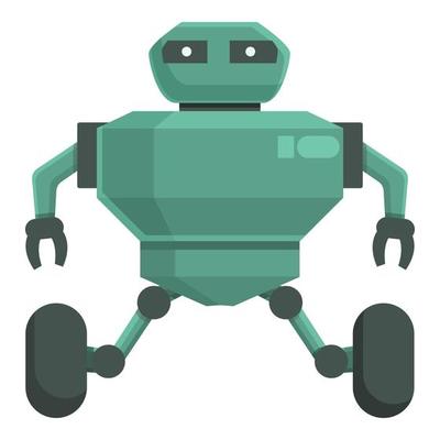 Wheel robot icon cartoon vector. Cute toy
