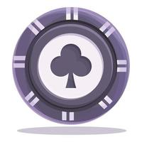 Blackjack chip icon cartoon vector. Casino card vector