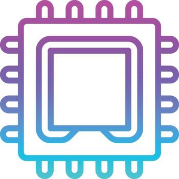 processor cpu card computer accessory - gradient icon vector