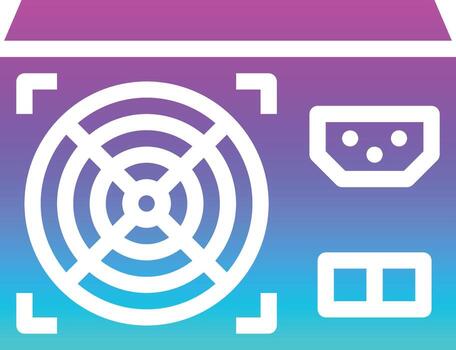 power supply source computer accessory - gradient solid icon vector