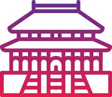 palacio histórico de la ciudad prohibida china - icono degradado vector
