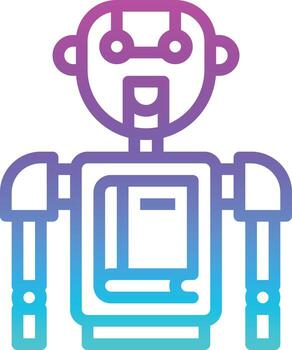library robot ai artificial intelligence - gradient icon vector