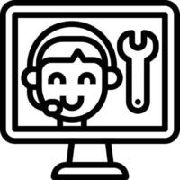 support technical call center technicial seo - outline icon vector